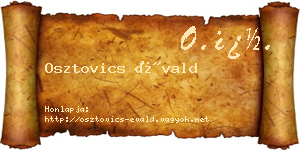 Osztovics Évald névjegykártya